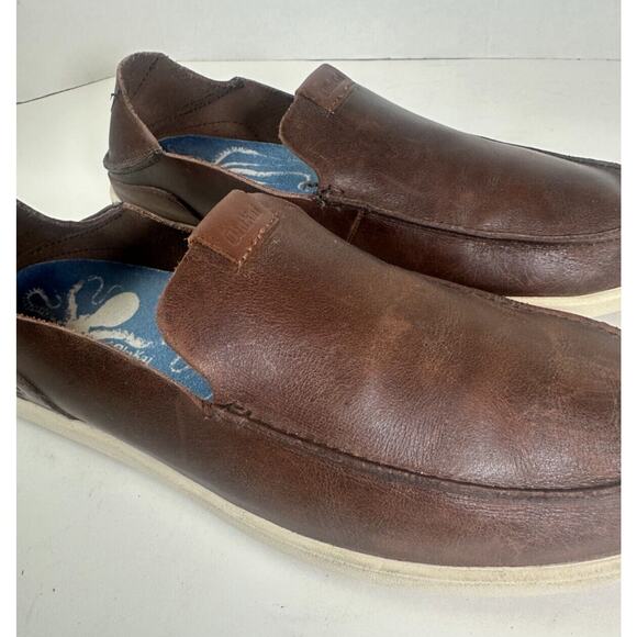 Olukai Nalukai Slip On Shoes Brown Leather Loafer Fold Down Heel Men\'s Size 8.5 main image 9